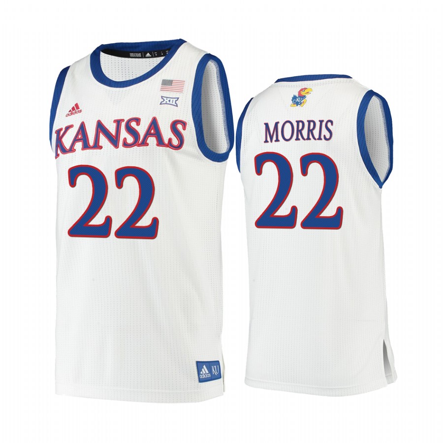 Kansas Jayhawks Marcus Morris White Jersey New York Knicks