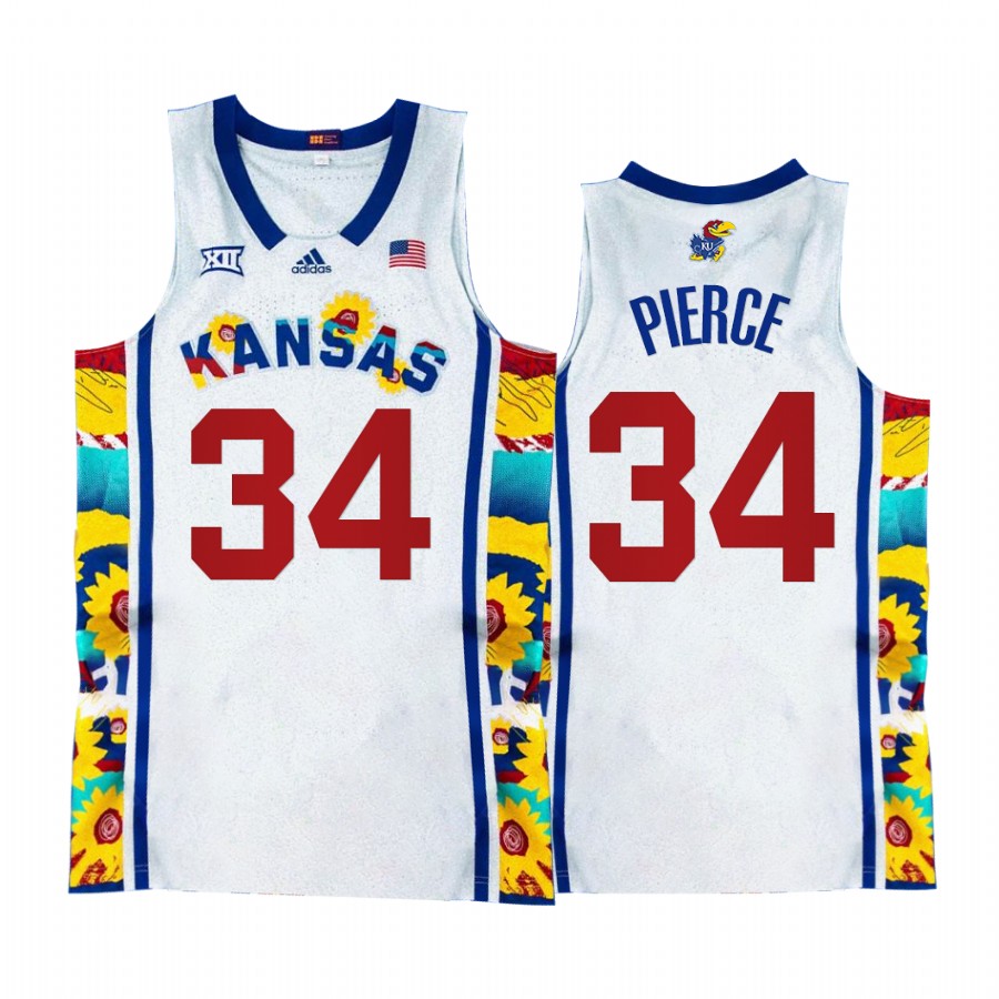 Kansas Jayhawks Paul Pierce Jersey Sunflower Showdown White  Uniform