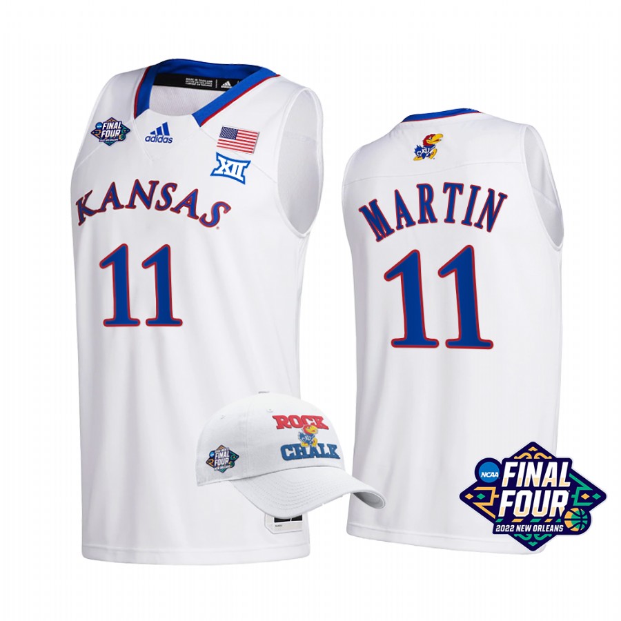 Kansas Jayhawks Remy Martin Jersey 2022 March Madness Final Four White  Uniform