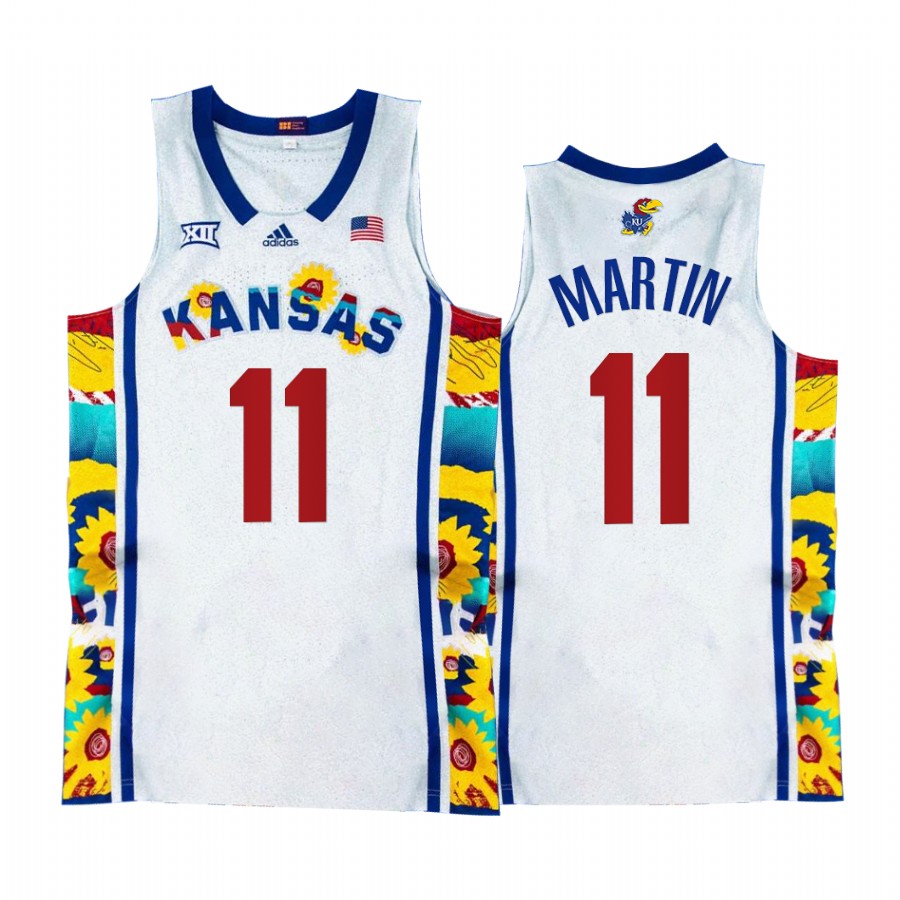 Kansas Jayhawks Remy Martin Jersey 2022 Sunflower Showdown White  Uniform
