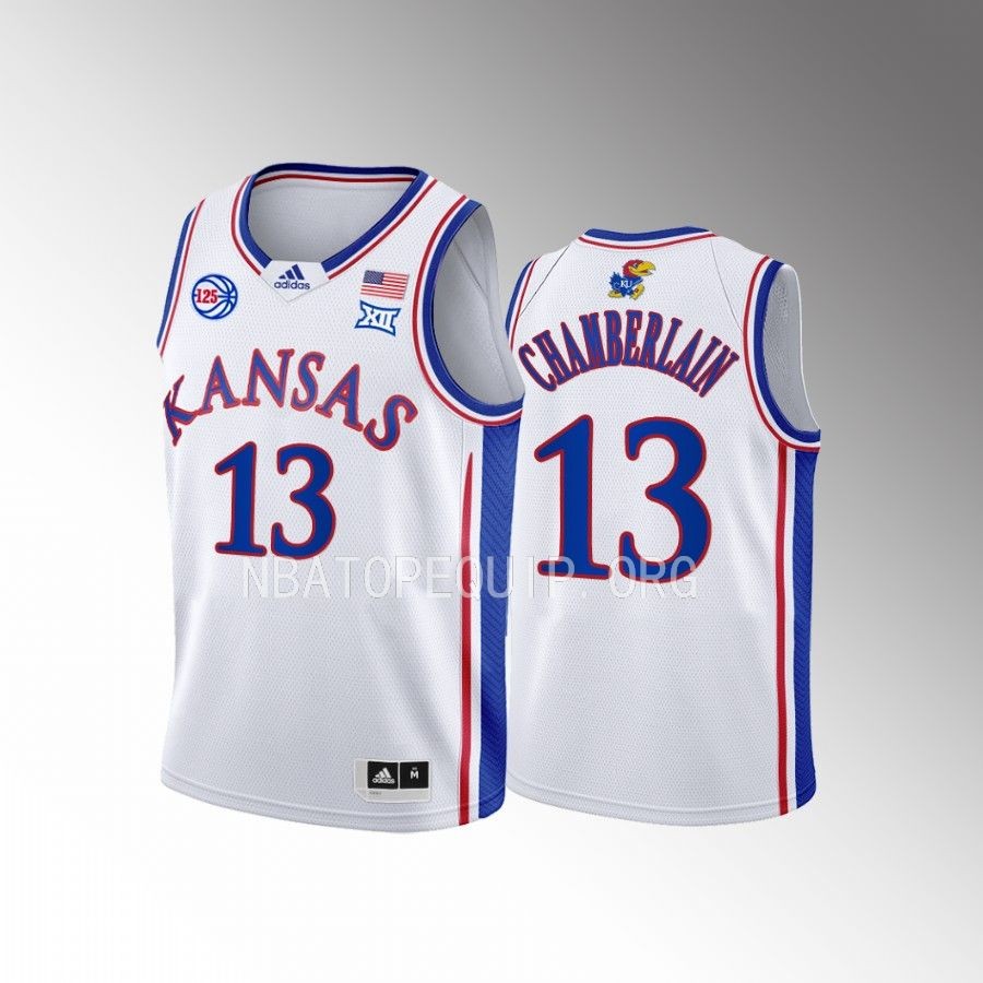 Kansas Jayhawks Wilt Chamberlain College  White Youth Jersey #13
