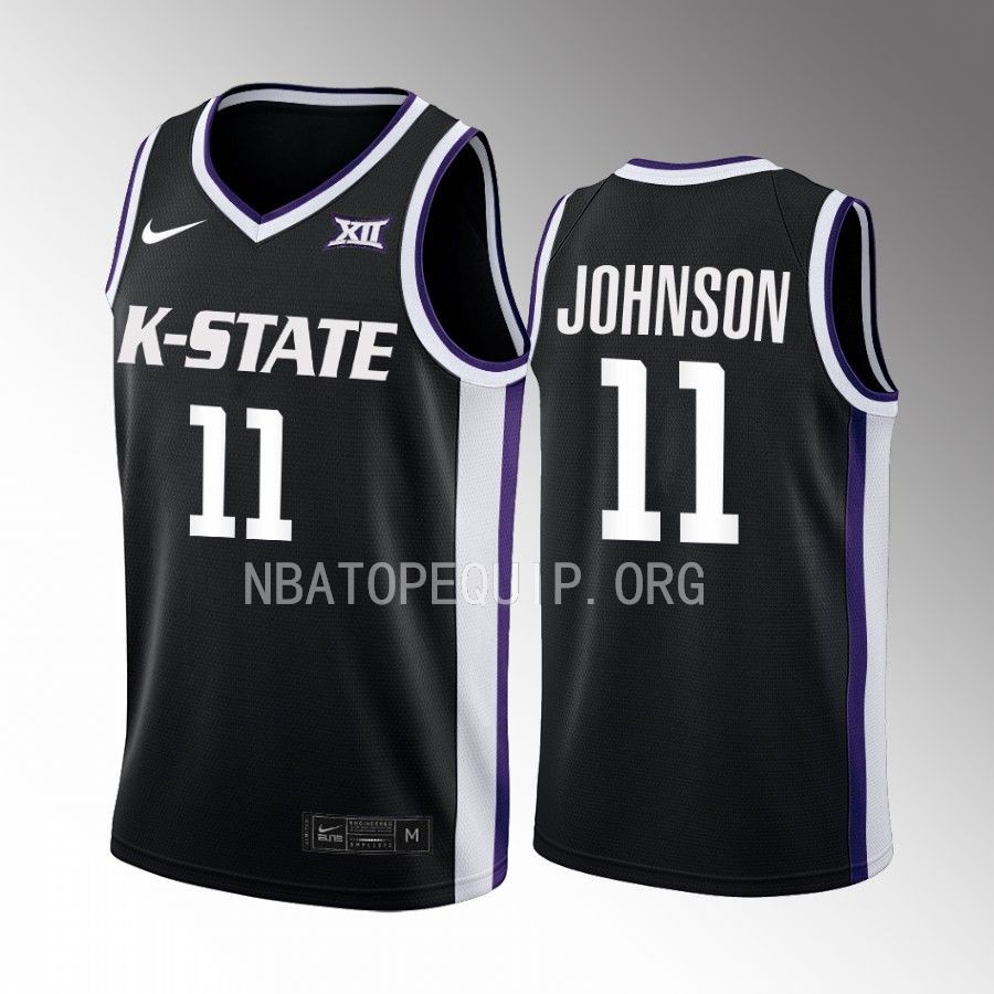 Kansas State Wildcats Keyontae Johnson Jersey 2022-23 Alternate  Black Uniform