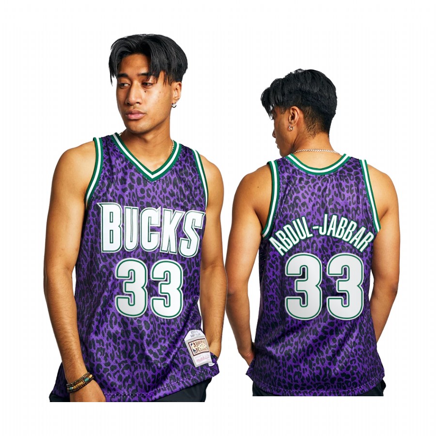 Kareem Abdul-Jabbar 33 Milwaukee Bucks Wild Life Green Jersey HWC Swingman