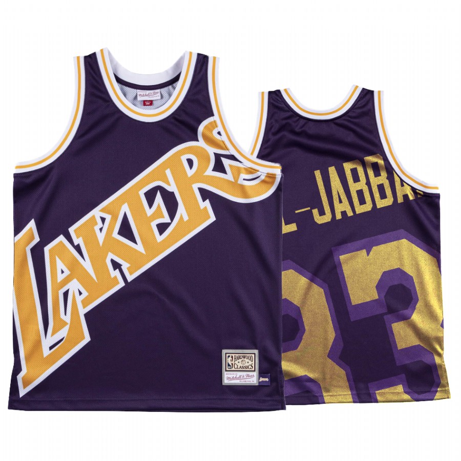 Kareem Abdul-Jabbar Los Angeles Lakers HWC Purple Big Face #33 Jersey