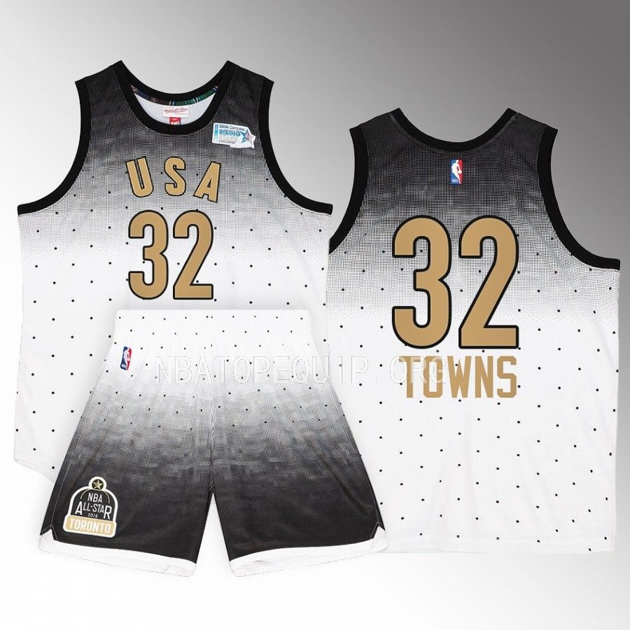 Karl-Anthony Towns All-Star USA Jersey 2016 NBA Rising Stars White #32 Shorts Set
