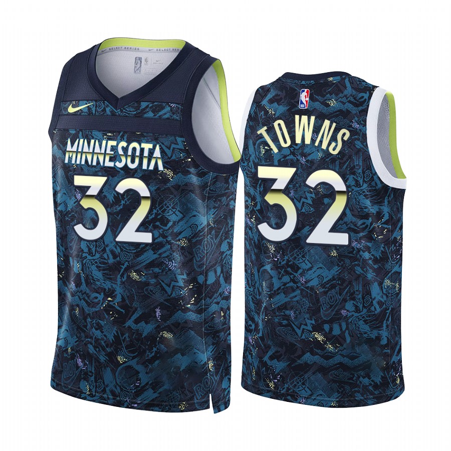 Karl-Anthony Towns Minnesota Timberwolves Select Series Navy Jersey 90s Golden Era