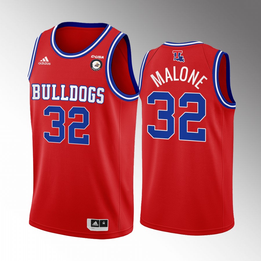 Karl Malone Louisiana Tech Bulldogs Red Jersey College  Retired Number
