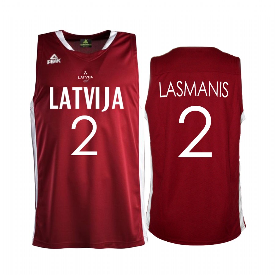 Karlis Lasmanis 3x3-Latvia  #2 Red 2021 Tokyo Olymipcs First Gold Medal Jersey