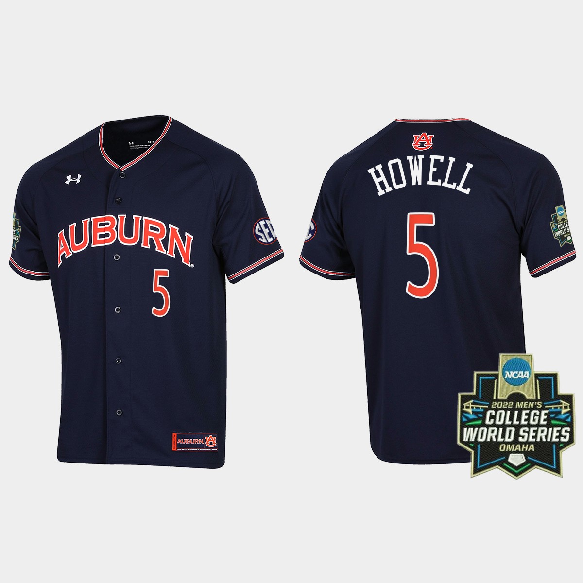 Kason Howell Auburn Tigers 2022 World Series  Jersey - Navy
