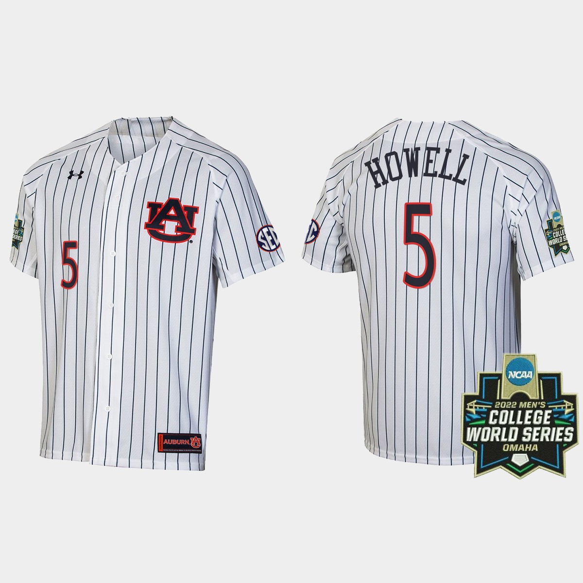 Kason Howell Auburn Tigers 2022 World Series Stripes Jersey - White