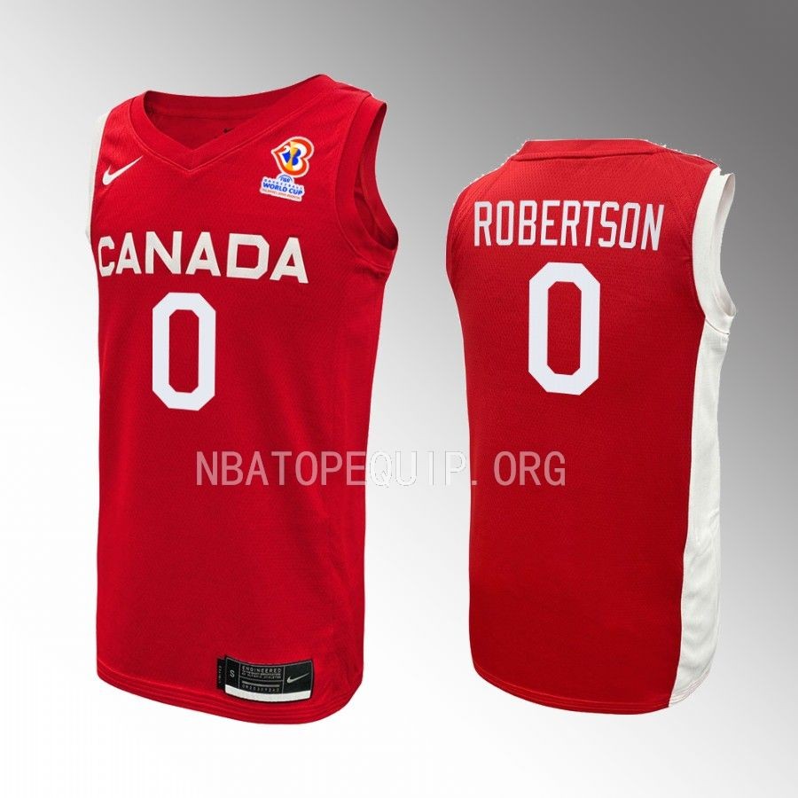 Kassius Robertson Canada  FIBA World Cup 2023 Red Jersey #0