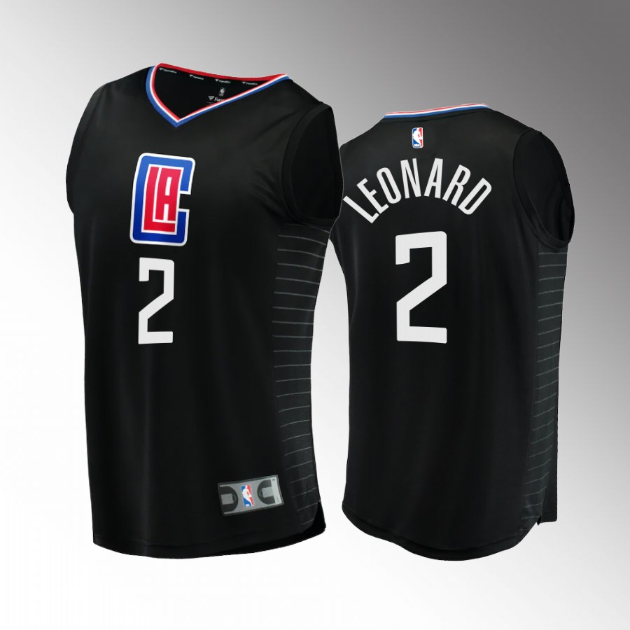 Kawhi Leonard Clippers #2 Black Jersey Fast Break  2022-23 Statement