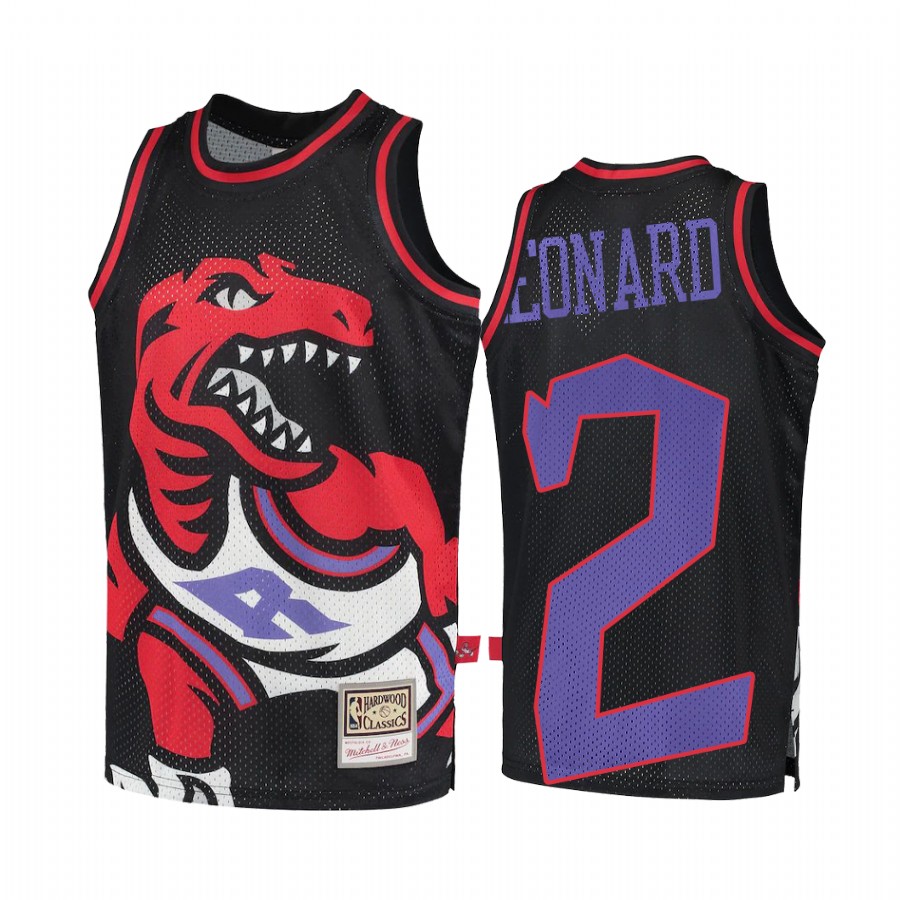 Kawhi Leonard Toronto Raptors Hardwood Classics Black Big Face 2.0 Men's Jersey