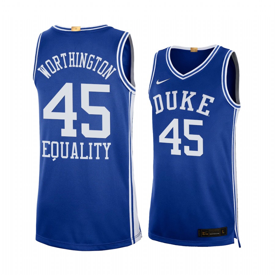 Keenan Worthington Duke Blue Devils Blue Equality Social Justice Limited 2020-21 Jersey