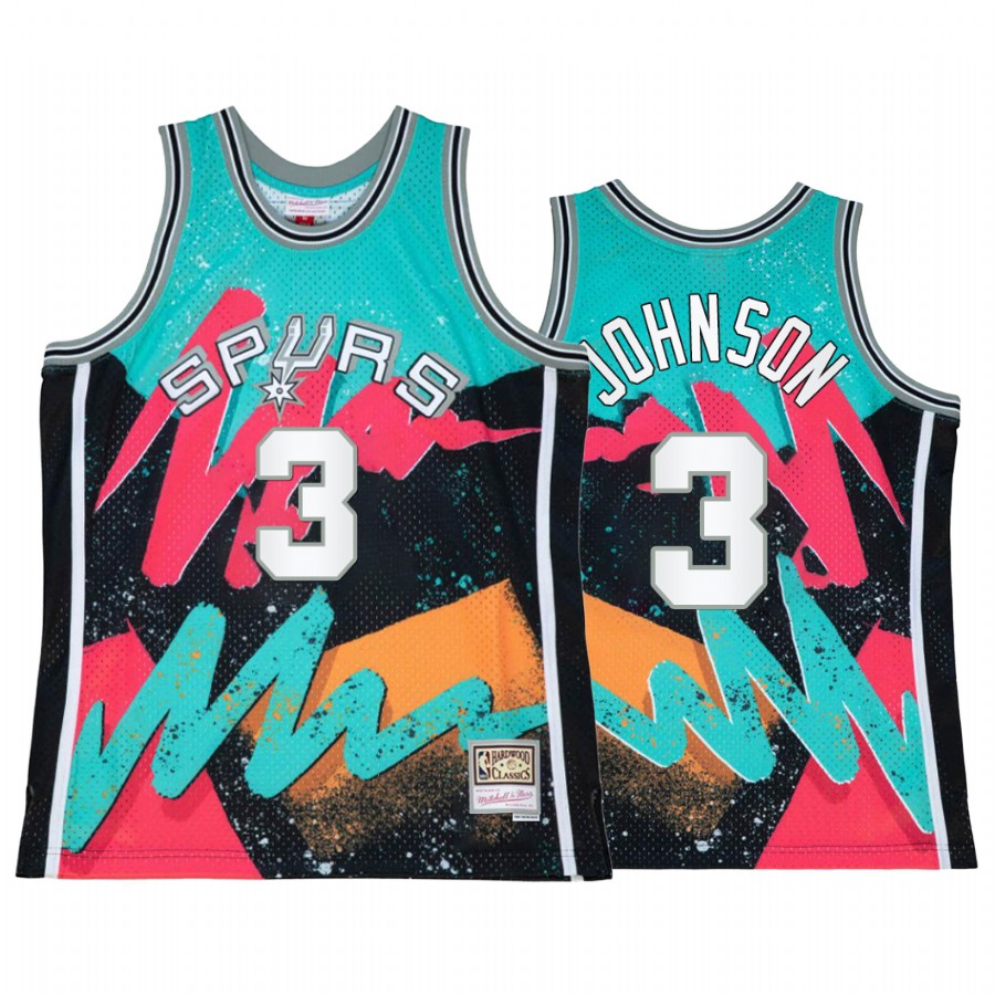 Keldon Johnson 3 San Antonio Spurs Hyper Hoop Teal Jersey Throwback 90s