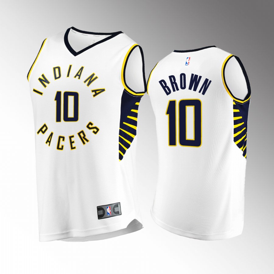 Kendall Brown Pacers #10 White Jersey Fast Break  2022-23 Association Edition