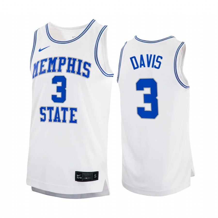 Kendric Davis Memphis Tigers White Jersey 2022-23 College