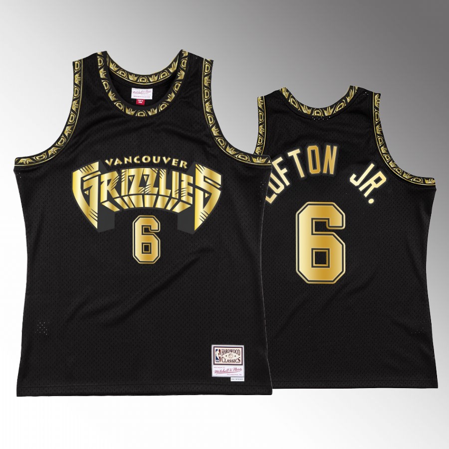 Kenneth Lofton Jr. #6 Memphis Grizzlies Hardwood Classics Black Gold logo Jersey