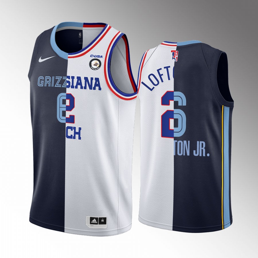 Kenneth Lofton Jr. Grizzlies x Louisiana Tech Split Edition Navy White Jersey