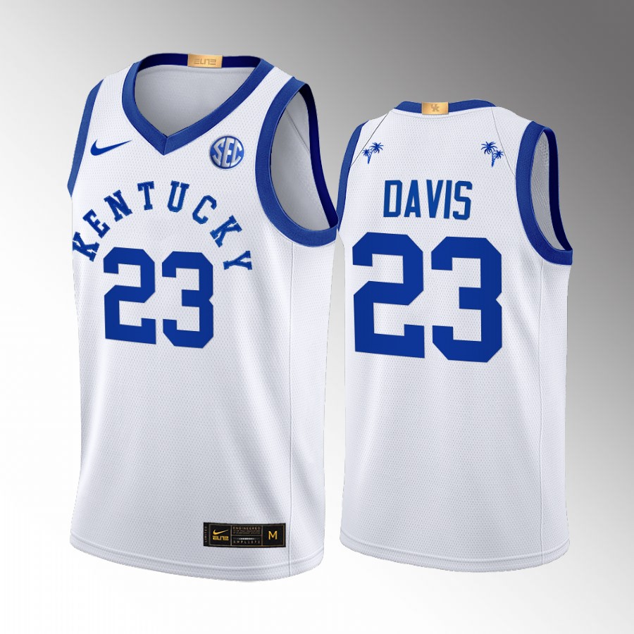 Kentucky Wildcats Anthony Davis Jersey 2022 Big Blue Bahamas White Alumni Uniform