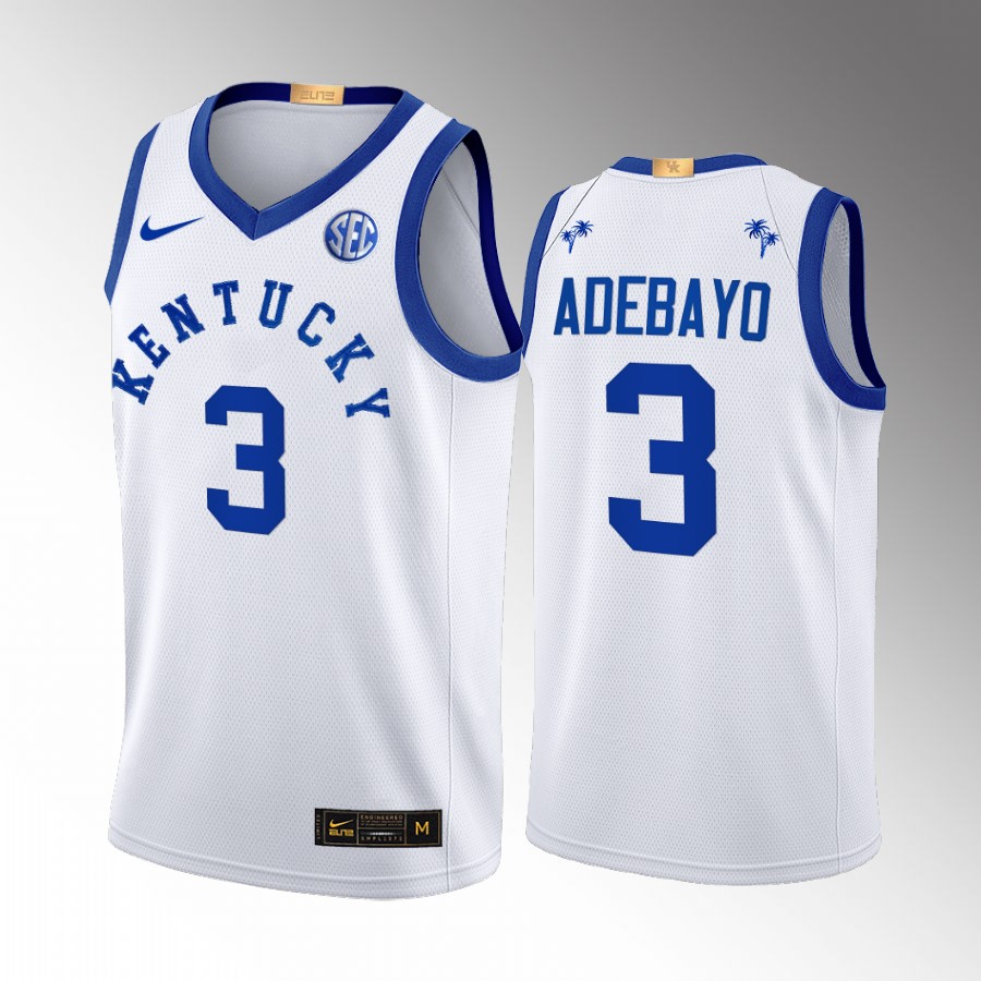 Kentucky Wildcats Bam Adebayo Jersey 2022 Big Blue Bahamas White Alumni Uniform