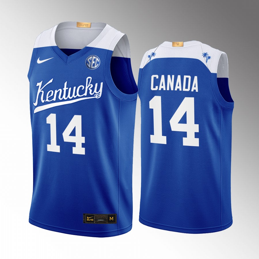 Kentucky Wildcats Brennan Canada Jersey 2022-23 College  Blue Elite Uniform