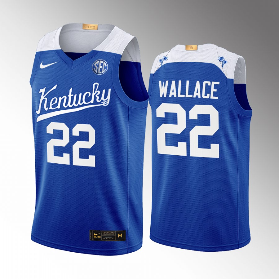 Kentucky Wildcats Cason Wallace Jersey 2022-23 College  Blue Elite Uniform