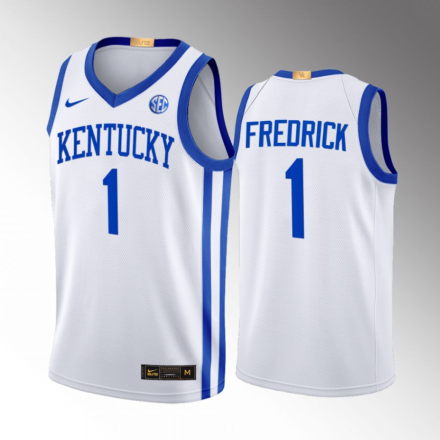 Kentucky Wildcats CJ Fredrick Jersey 2022-23 Home White Elite  Uniform