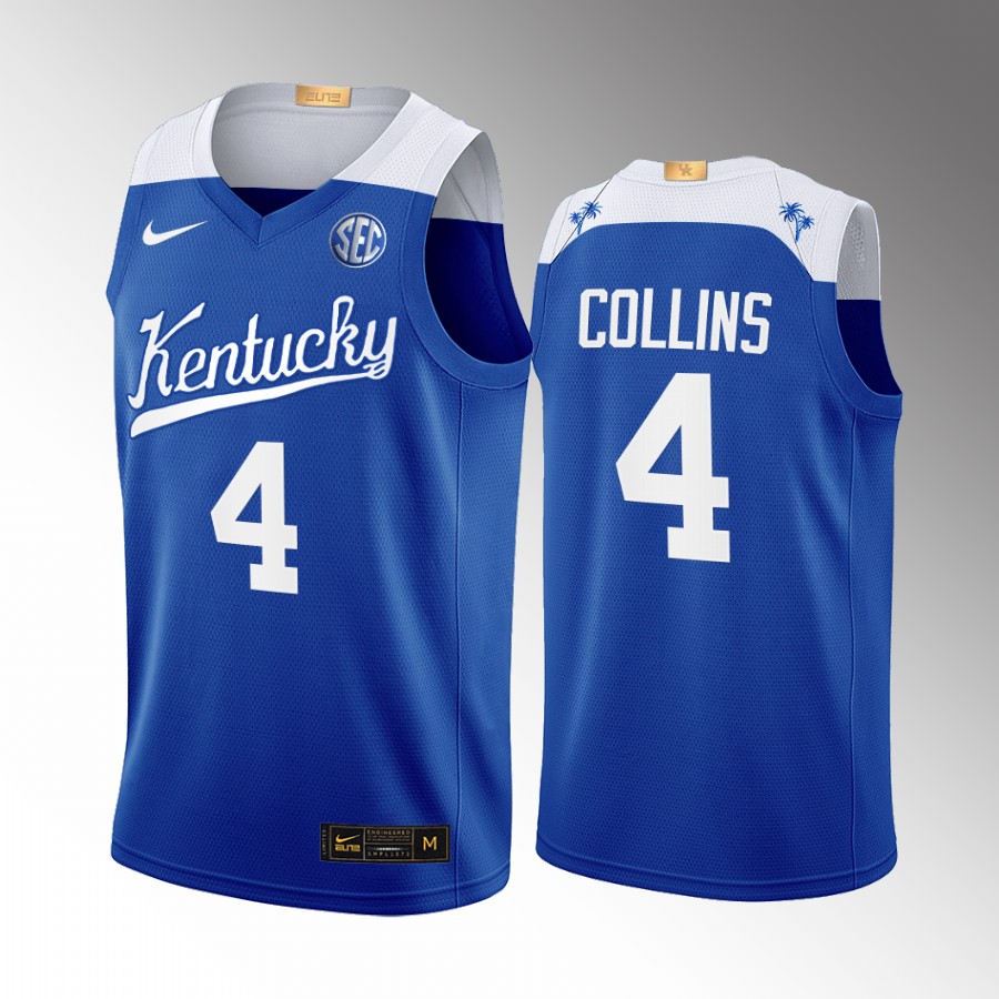 Kentucky Wildcats Daimion Collins Jersey 2022-23 College  Blue Elite Uniform
