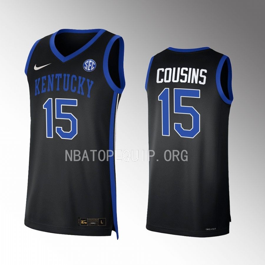 Kentucky Wildcats DeMarcus Cousins Jersey College  Black  Uniform