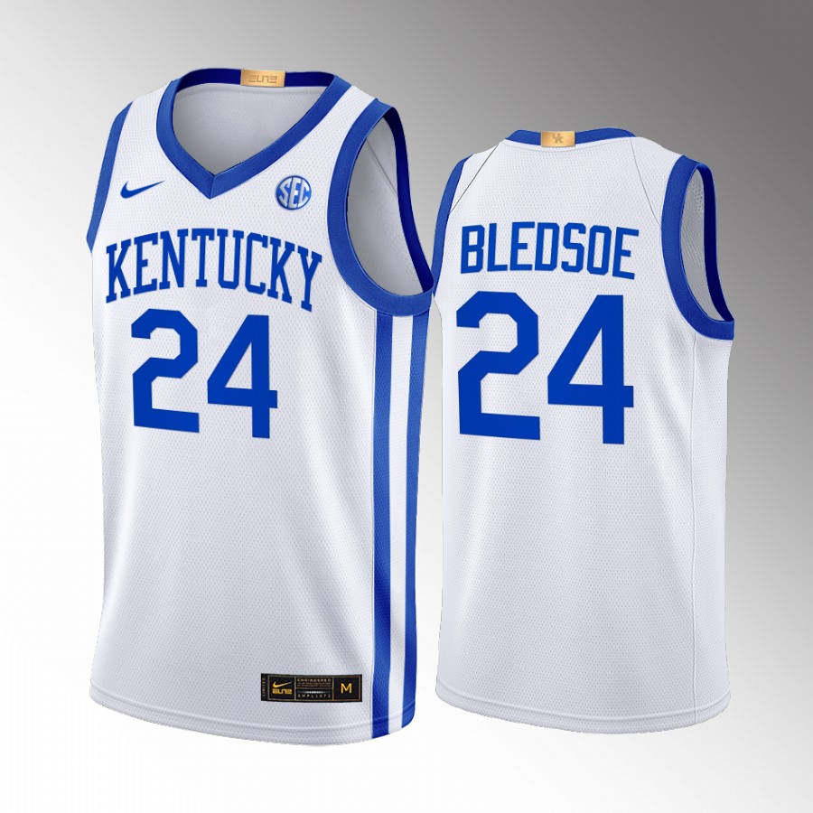 Kentucky Wildcats Eric Bledsoe Jersey 2022-23 Home White Alumni  Uniform