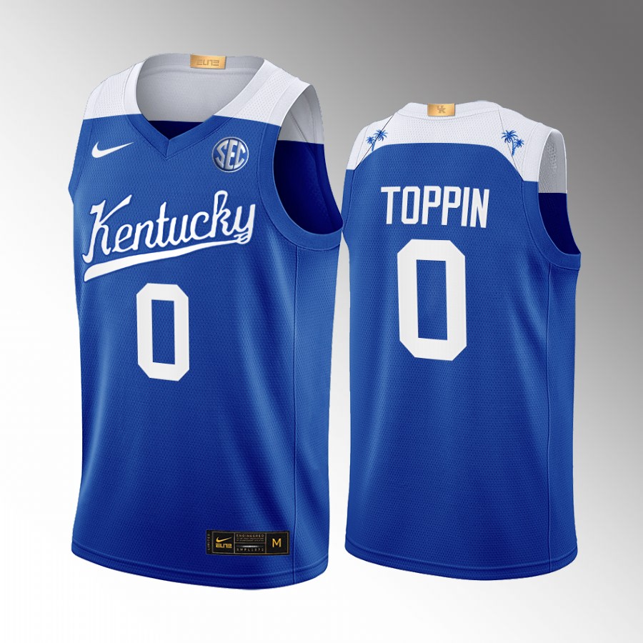 Kentucky Wildcats Jacob Toppin Jersey 2022-23 College  Blue Elite Uniform