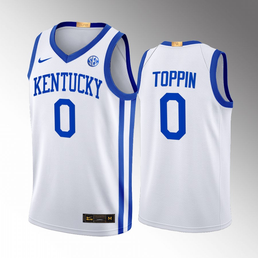 Kentucky Wildcats Jacob Toppin Jersey 2022-23 Home White Elite  Uniform