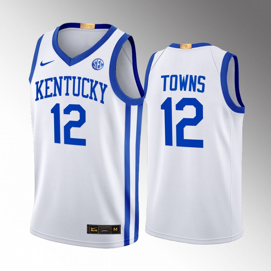 Kentucky Wildcats Karl-Anthony Towns Jersey 2022-23 Home White Alumni  Uniform