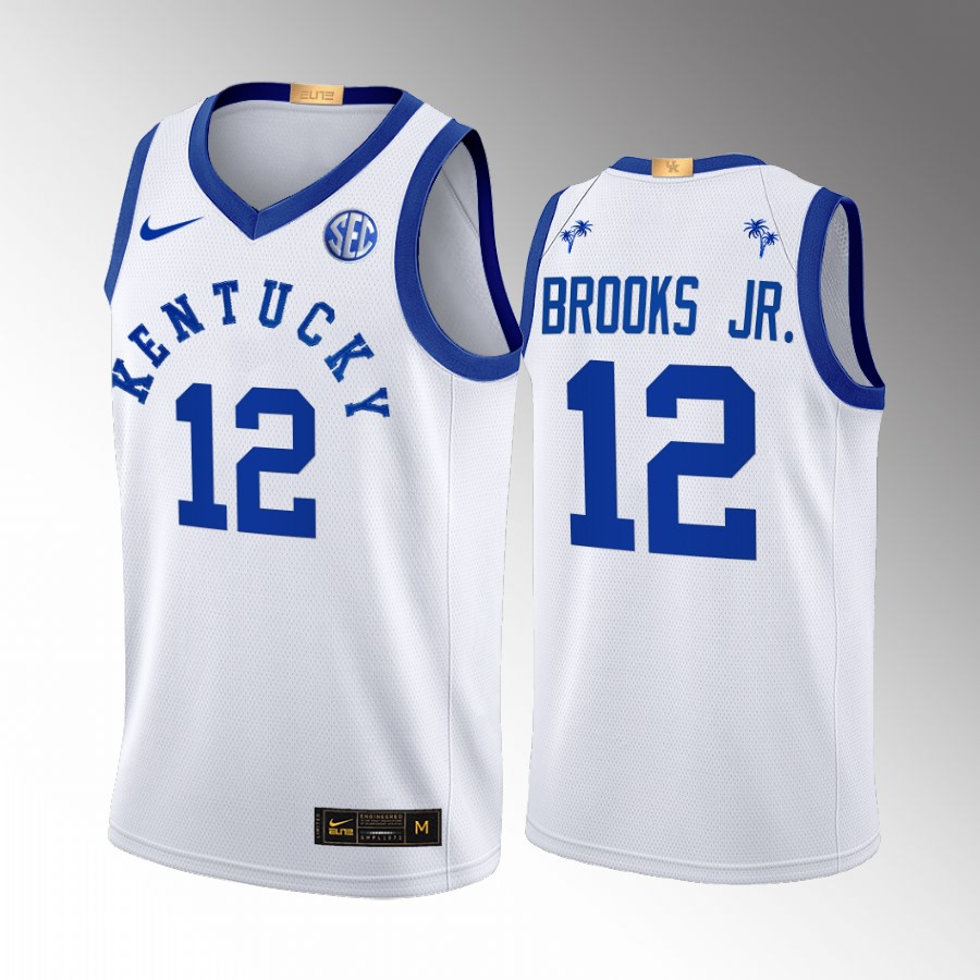 Kentucky Wildcats Keion Brooks Jr. Jersey 2022 Big Blue Bahamas White  Uniform