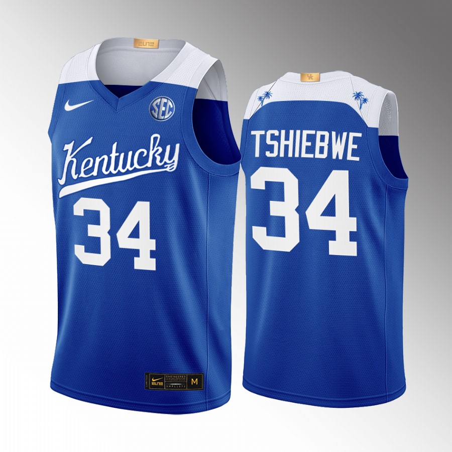 Kentucky Wildcats Oscar Tshiebwe Jersey 2022-23 College  Blue Elite Uniform