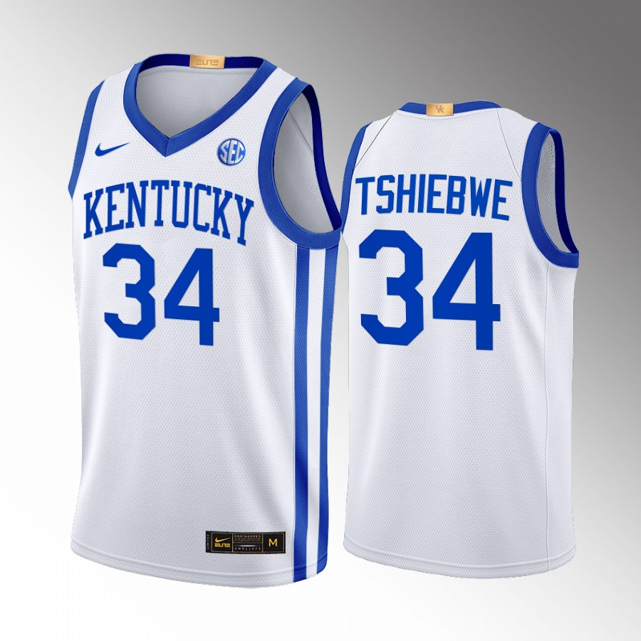 Kentucky Wildcats Oscar Tshiebwe Jersey 2022-23 Home White Elite  Uniform