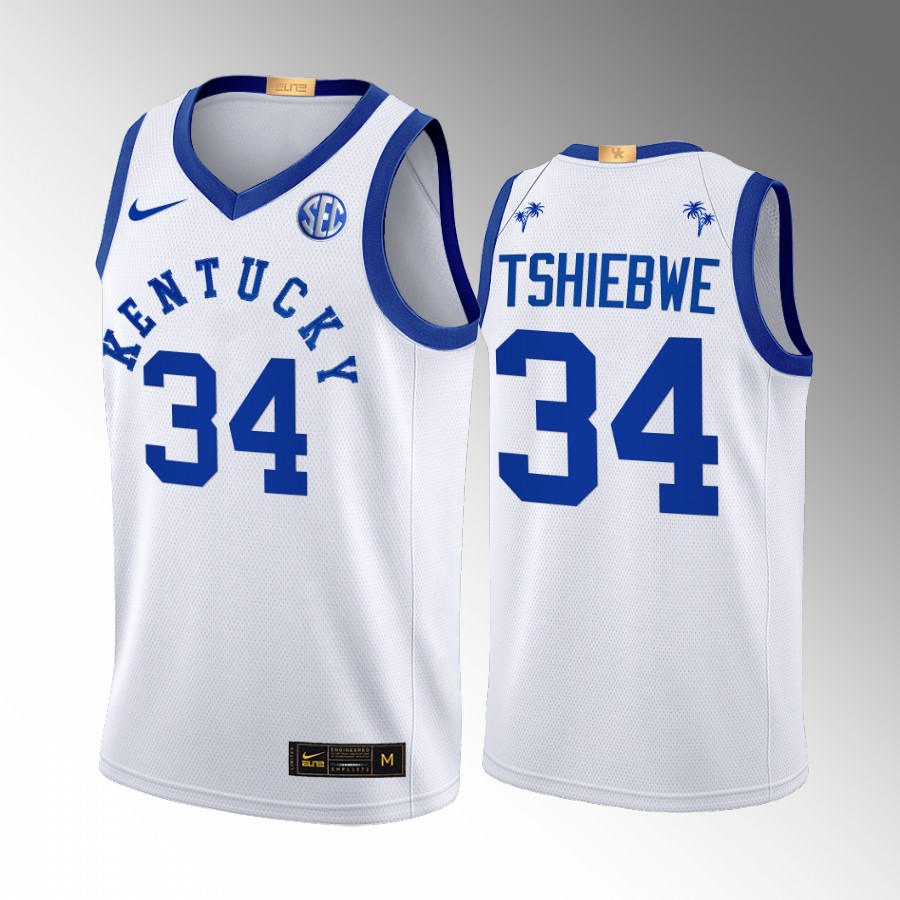 Kentucky Wildcats Oscar Tshiebwe Jersey 2022 Big Blue Bahamas White  Uniform