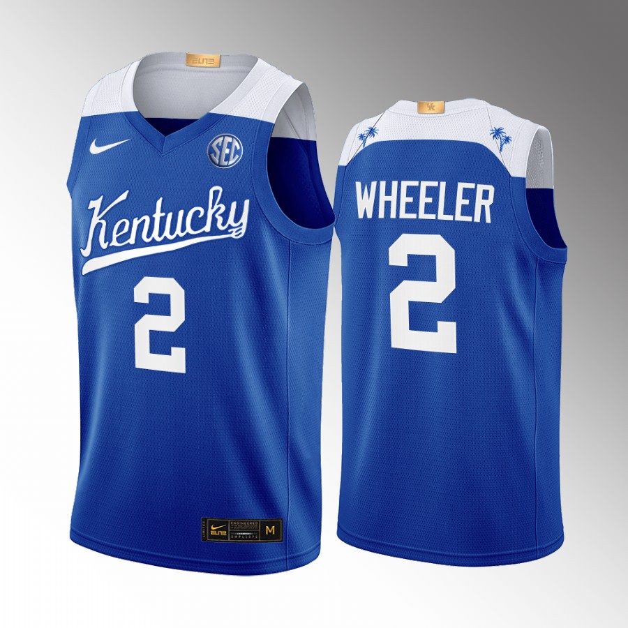 Kentucky Wildcats Sahvir Wheeler Jersey 2022-23 College  Blue Elite Uniform