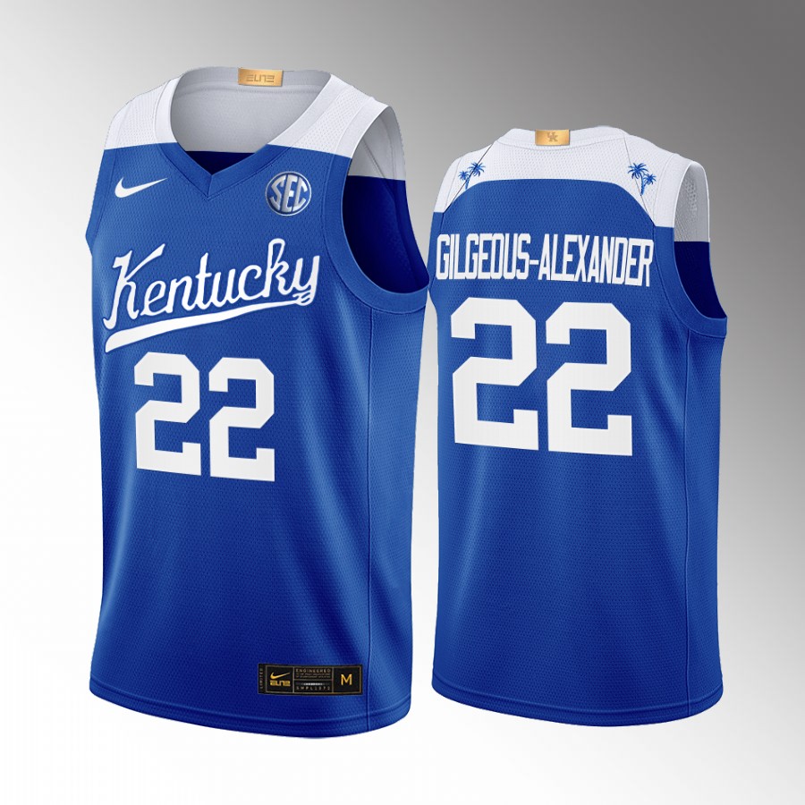 Kentucky Wildcats Shai Gilgeous-Alexander Jersey College  Blue Alumni Uniform