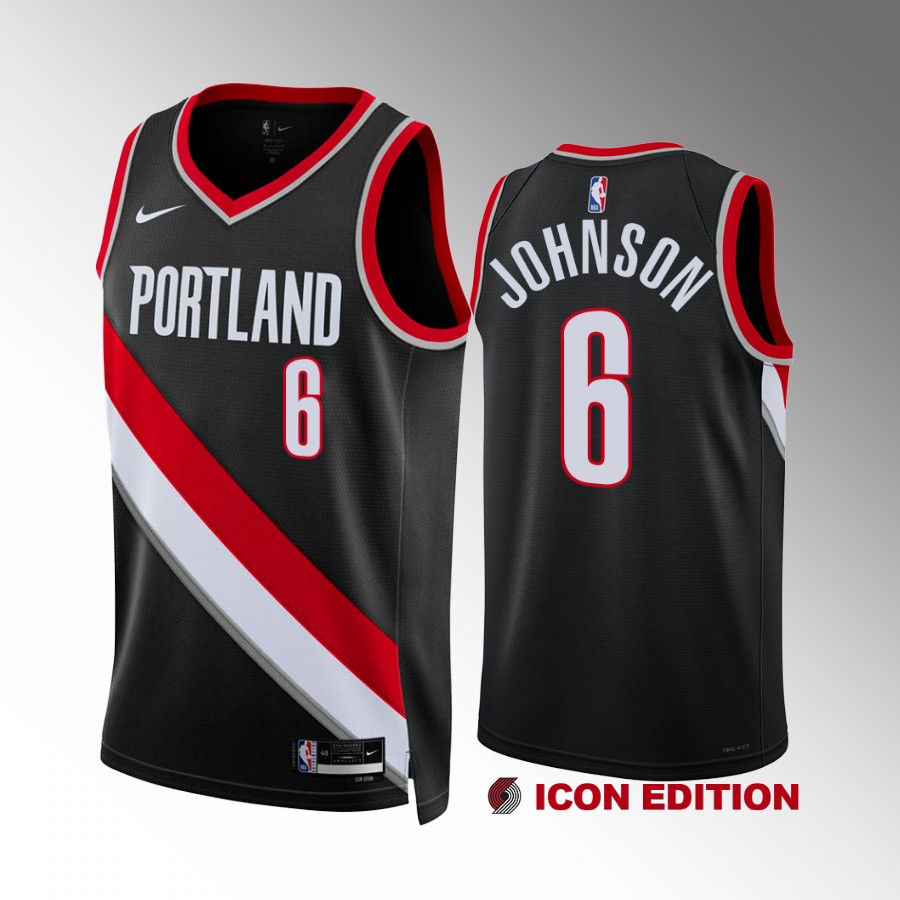 Keon Johnson #6 Portland Trail Blazers 2022-23 Icon Edition Black Jersey
