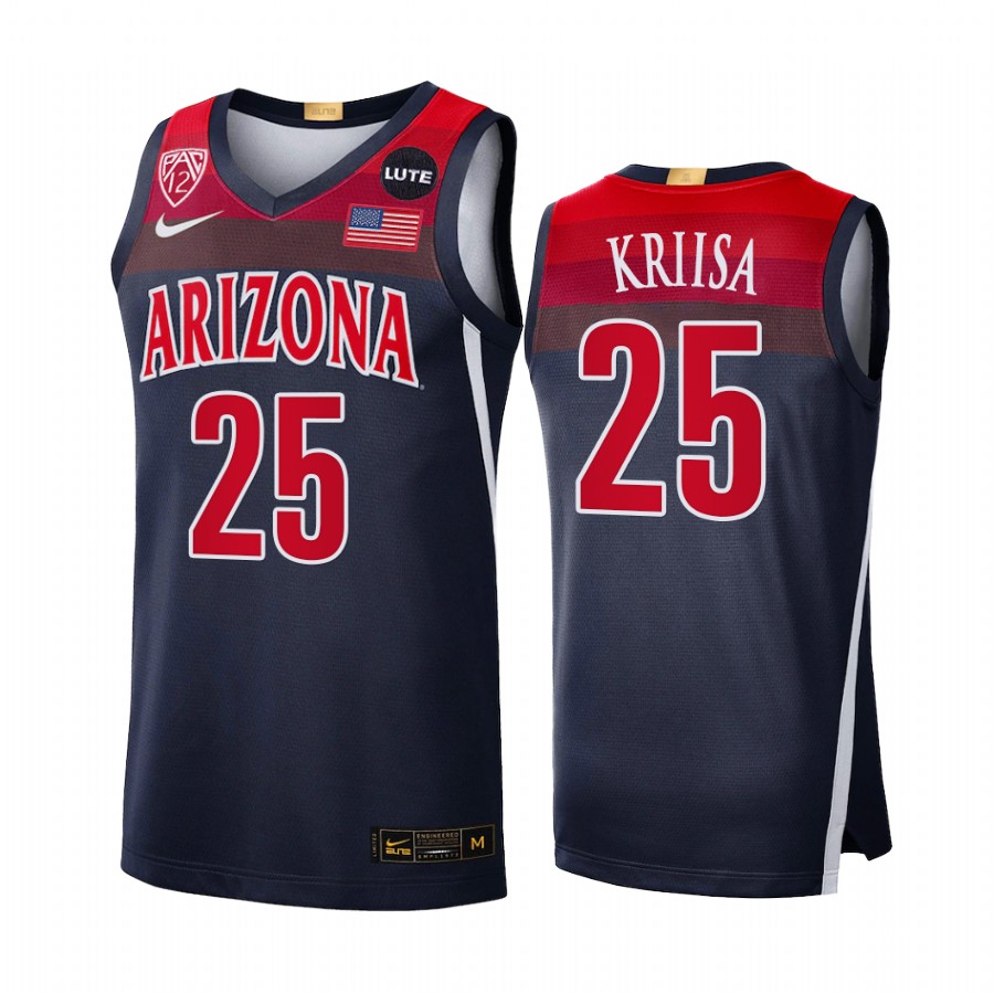 Kerr Kriisa Arizona Wildcats Navy Jersey 2021-22 Elite Limited College