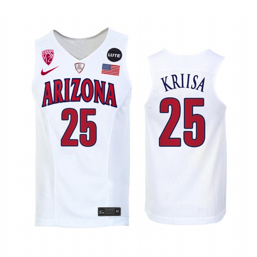 Kerr Kriisa Arizona Wildcats White Jersey 2021-22 College