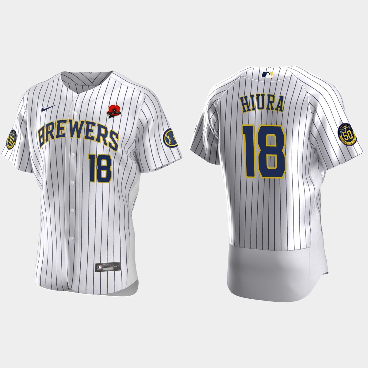 Keston Hiura Milwaukee Brewers 2021 Memorial Day Jersey - White
