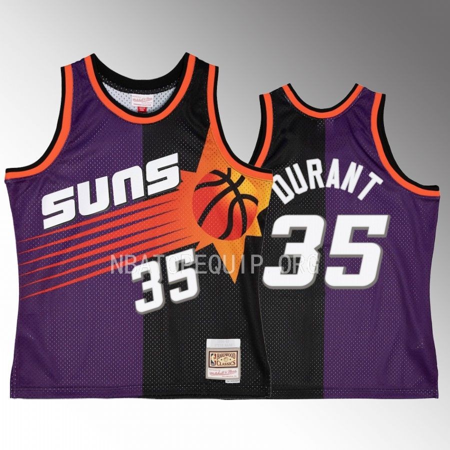 Kevin Durant #35 Phoenix Suns Hardwood Classics Purple Black Split Edition Jersey