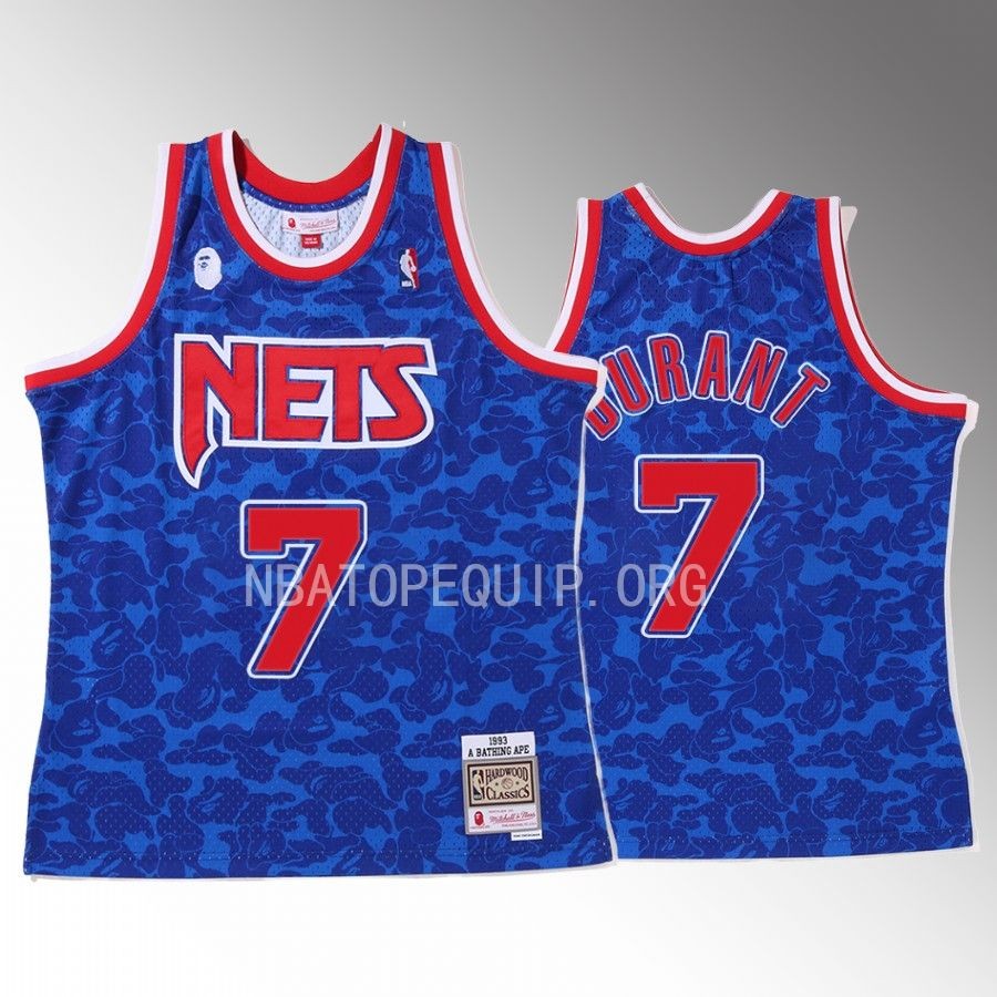 Kevin Durant 2022 BAPE Brooklyn Nets Jersey Camo Tanktop Royal Men's jersey