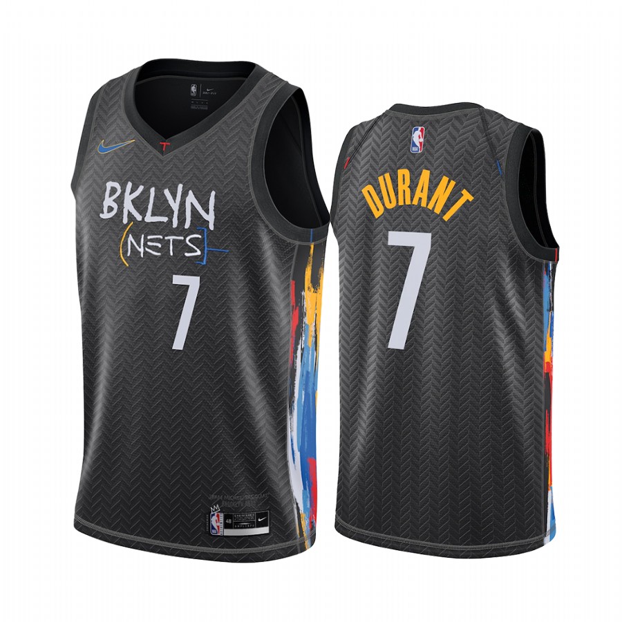 Kevin Durant Brooklyn Nets Black City Edition Honor Basquiat 2020-21 Jersey