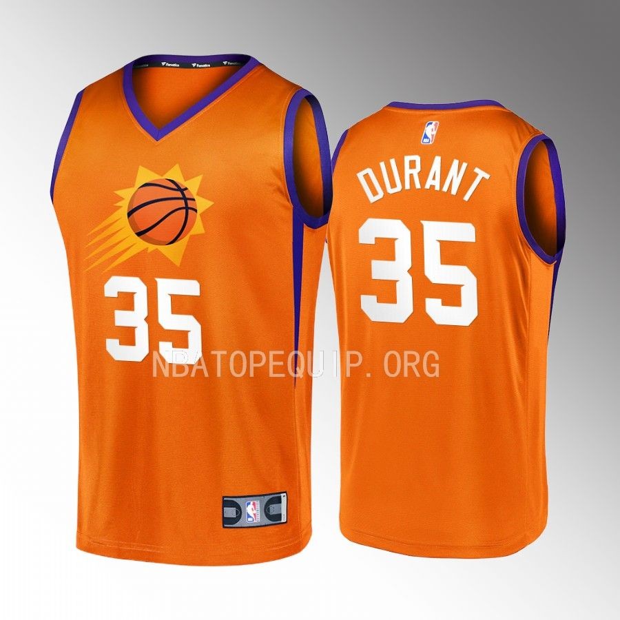 Kevin Durant Suns #35 Orange Jersey Fast Break  Statement Edition