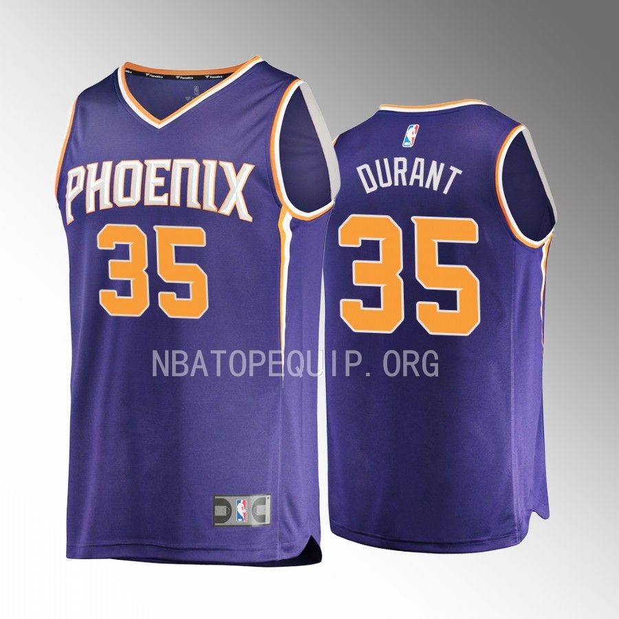 Kevin Durant Suns #35 Purple Black Jersey Fast Break  Icon Edition