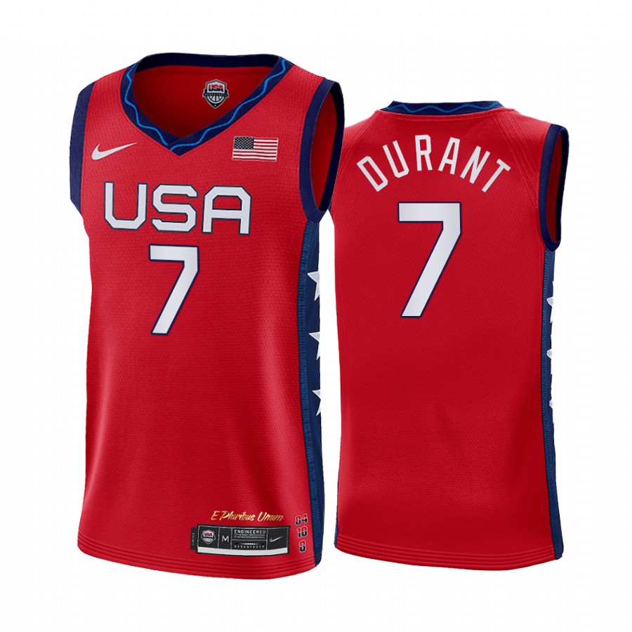 Kevin Durant USA  #7 Red 2020 Summer Olympics Limited Jersey